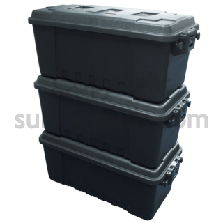 New Heavy Duty Plano Military Storage Trunk, Pack of 2, Black