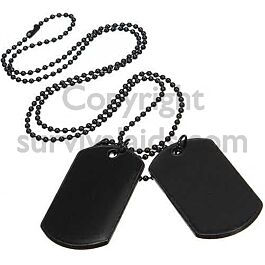 Non Reflective Black Military Dog Tag Set
