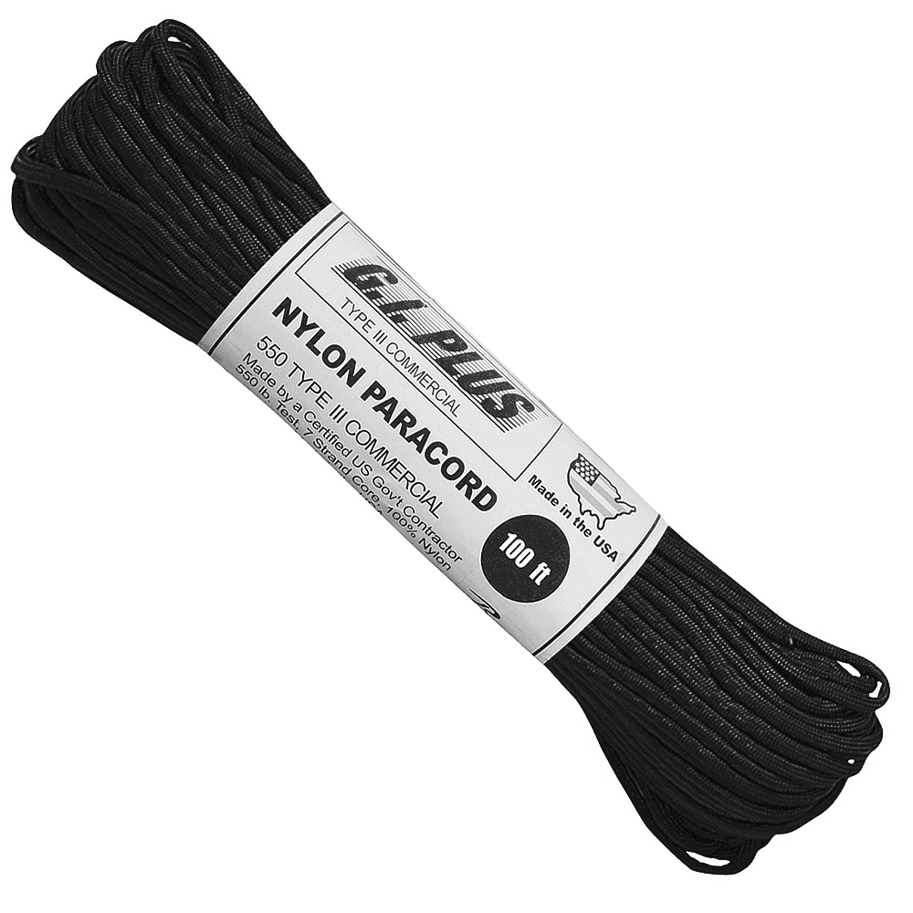 Black Nylon Paracord Type III Commercial, 550...